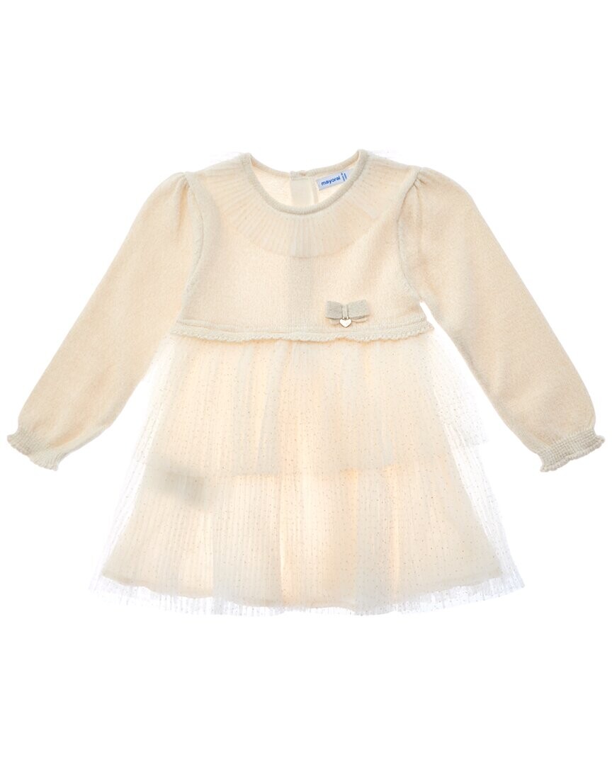 Трикотажное платье из тюля Mayoral, бежевый
Трикотажное платье из тюля Mayoral, бежевый