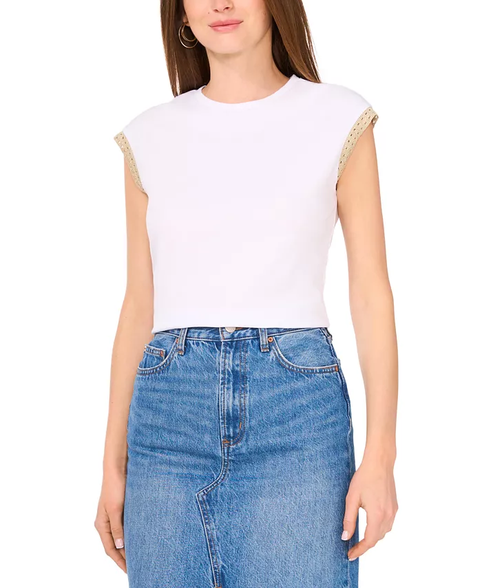 Женский топ с кружевной отделкой Vince Camuto, белый
Женский топ с кружевной отделкой Vince Camuto, белый