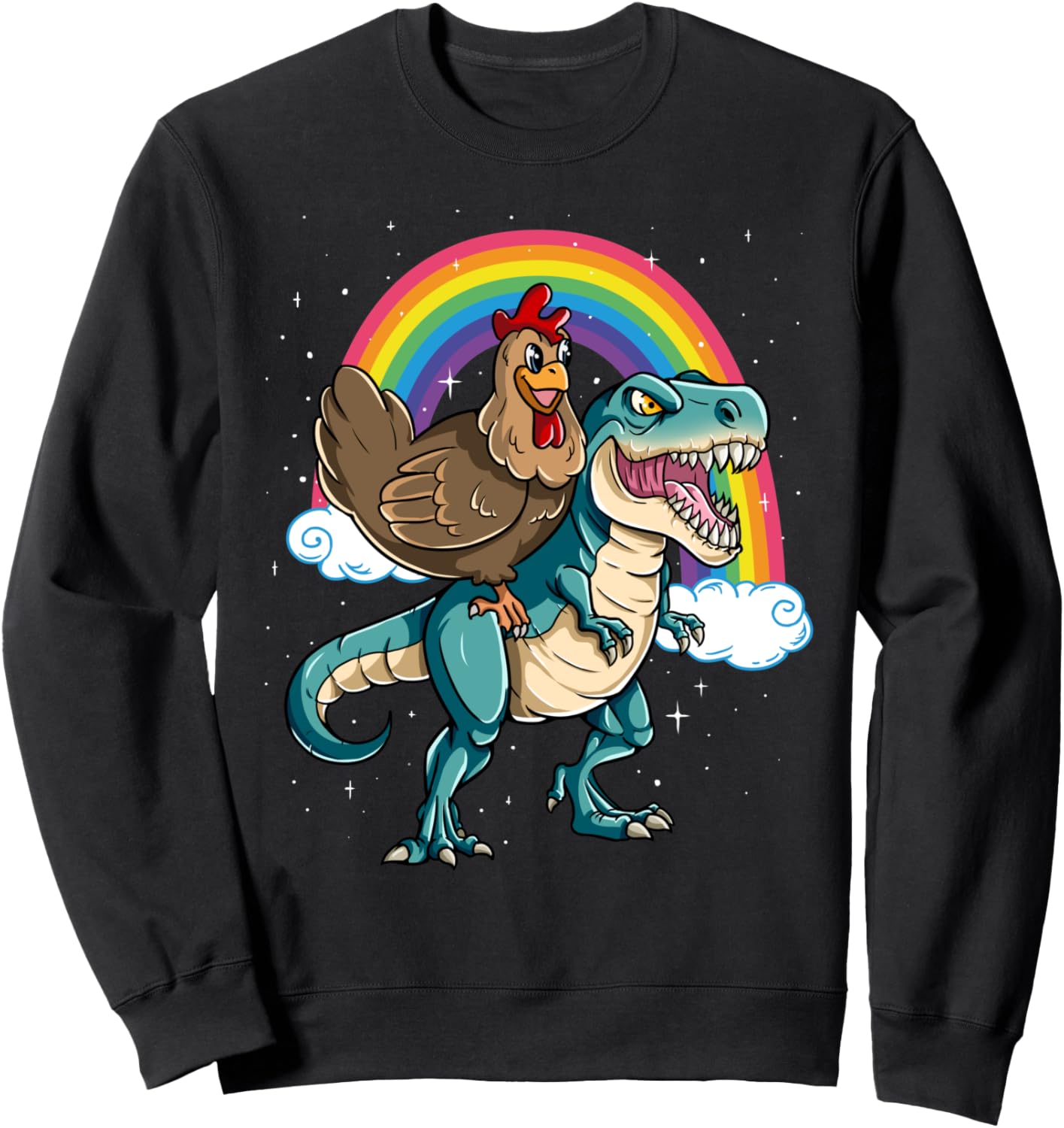 Толстовка с изображением динозавра Тираннозавра Рекса и радужных облаков, блестящих на ощупь Check Out My Chicken Shirts, черный
Толстовка с изображением динозавра Тираннозавра Рекса и радужных облаков, блестящих на ощупь Check Out My Chicken Shirts, черный