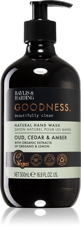Натуральное жидкое мыло для рук Baylis & Harding Goodness Oud, Cedar & Amber, 500 ml
Натуральное жидкое мыло для рук Baylis & Harding Goodness Oud, Cedar & Amber, 500 ml