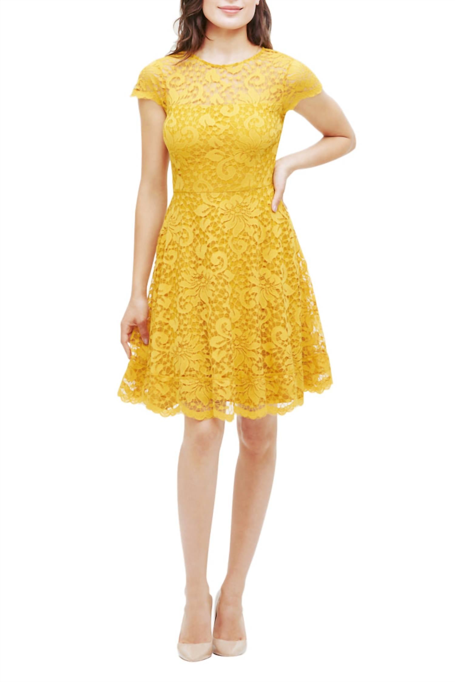 Кружевное платье-клеш золотистого цвета Kensie, золотой
Кружевное платье-клеш золотистого цвета Kensie, золотой