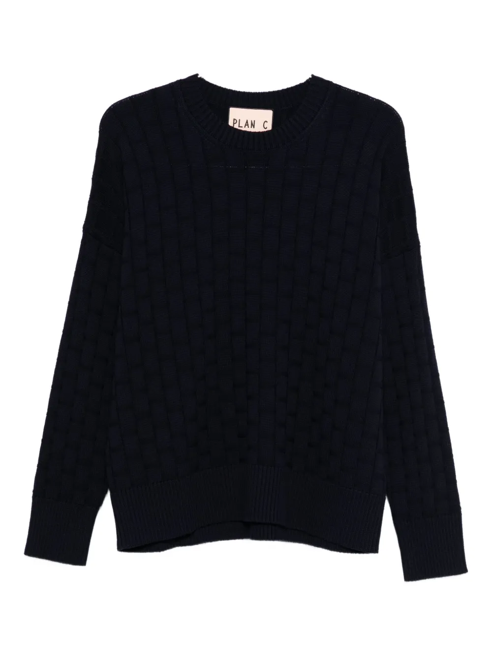 Стеганый свитер с круглым вырезом Plan C, синий
Стеганый свитер с круглым вырезом Plan C, синий