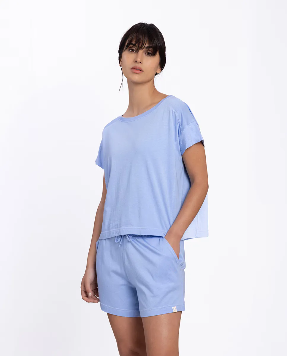 Женская однотонная короткая пижама из вискозы Punto Blanco, голубой
Женская однотонная короткая пижама из вискозы Punto Blanco, голубой