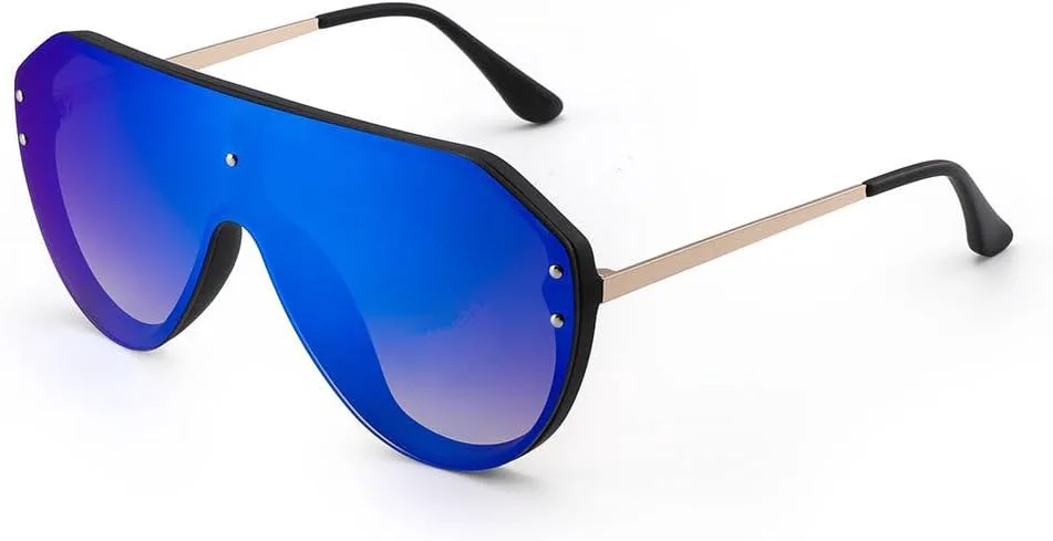 Солнцезащитные очки-щитки для женщин и мужчин, большие зеркальные солнцезащитные очки для женщин и мужчин, защита от ультрафиолета UV400 LXLHWN, Black Blue
Солнцезащитные очки-щитки для женщин и мужчин, большие зеркальные солнцезащитные очки для женщин и мужчин, защита от ультрафиолета UV400 LXLHWN, Black Blue