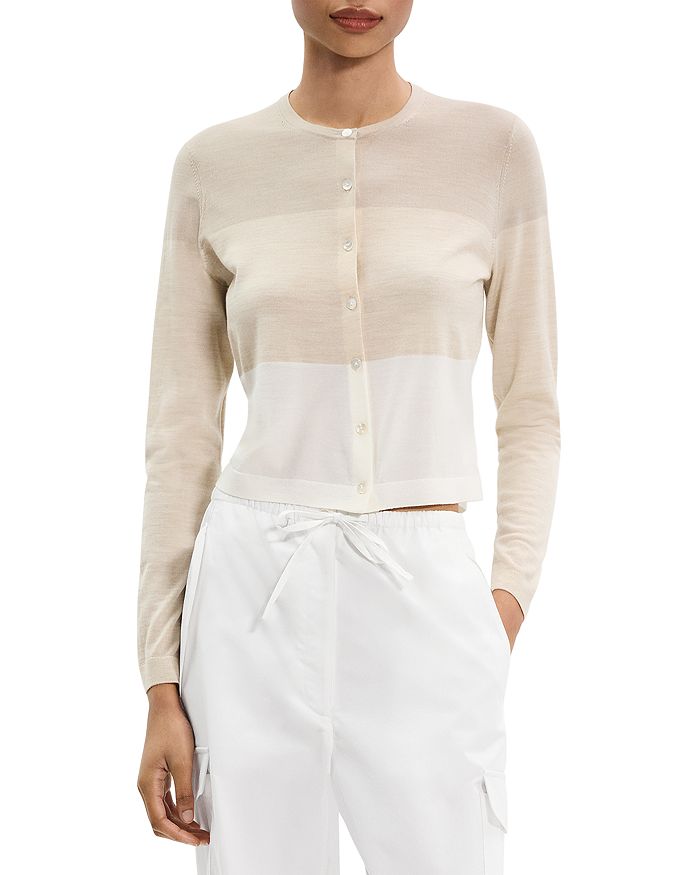 Кардиган из мериносовой шерсти с круглым вырезом Theory, коричневый/бежевый
Кардиган из мериносовой шерсти с круглым вырезом Theory, коричневый/бежевый