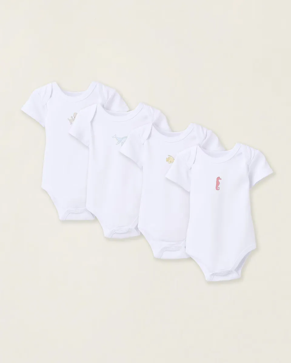 Набор из 4 боди для мальчиков 100% хлопок со скрещенными плечами Zippy, белый
Набор из 4 боди для мальчиков 100% хлопок со скрещенными плечами Zippy, белый