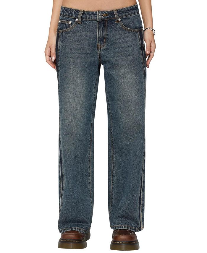 Узкие джинсы с контрастными вставками, низкой посадкой и эффектом потертости Edikted, синий
Узкие джинсы с контрастными вставками, низкой посадкой и эффектом потертости Edikted, синий