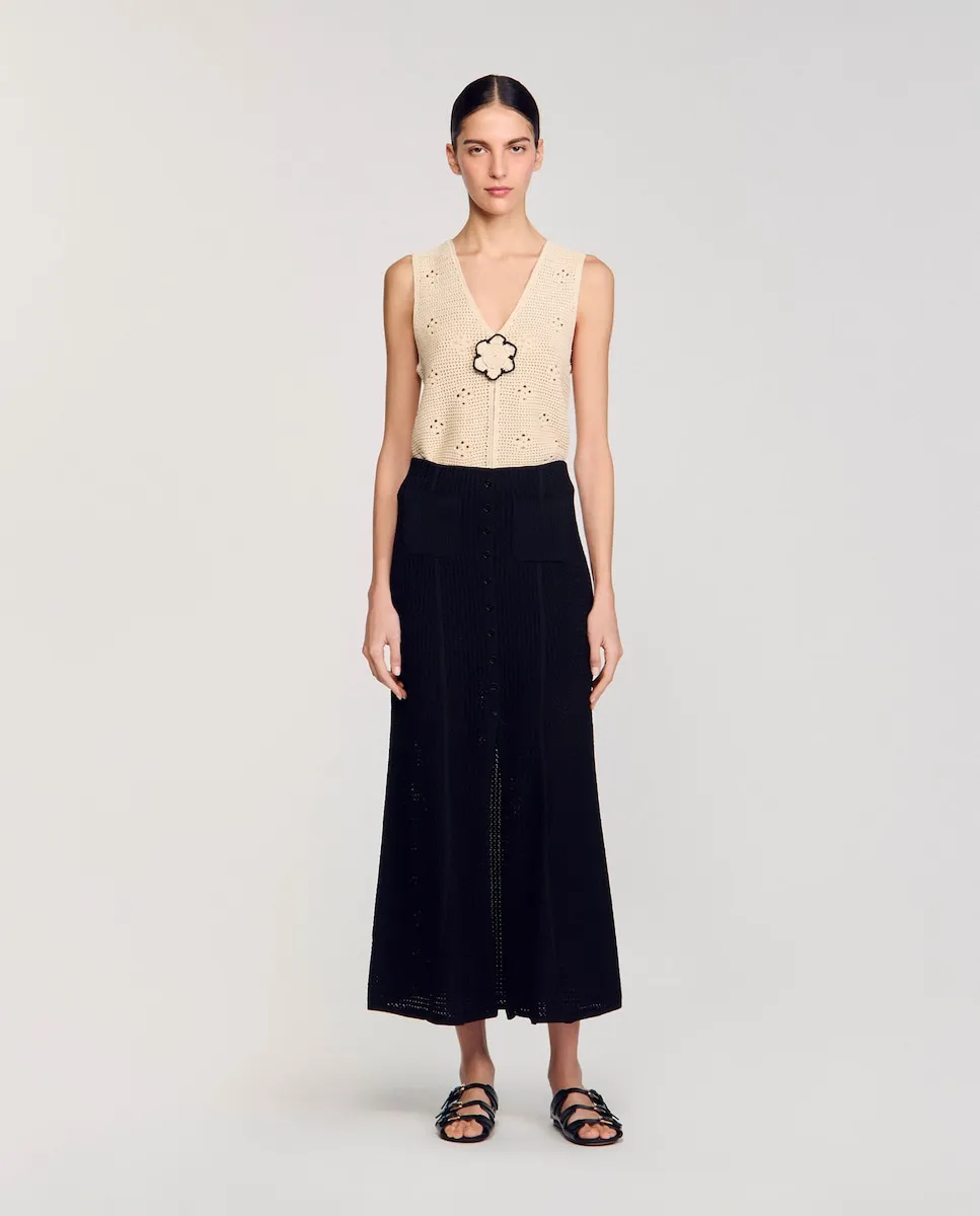 Длинная юбка из фантазийного трикотажа Sandro, черный
Длинная юбка из фантазийного трикотажа Sandro, черный