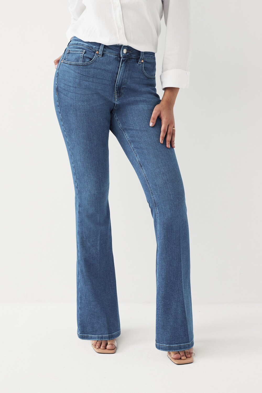 Расклешенные джинсы стрейч Next, синий
Расклешенные джинсы стрейч Next, синий