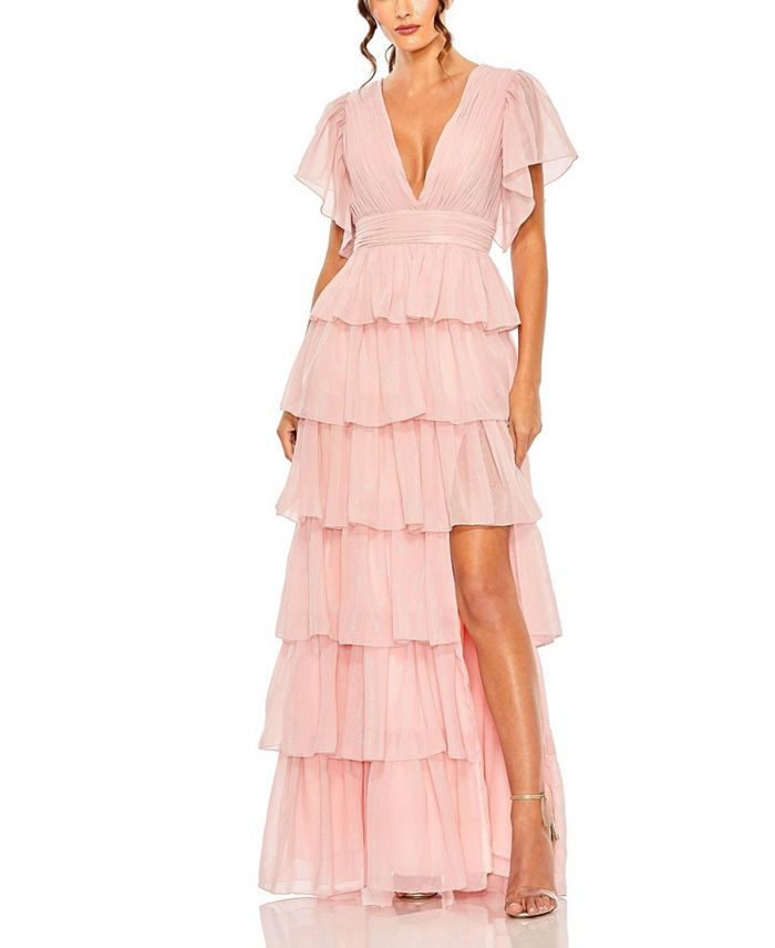 Платье с рукавами-крылышками и оборками Mac Duggal, розовый
Платье с рукавами-крылышками и оборками Mac Duggal, розовый