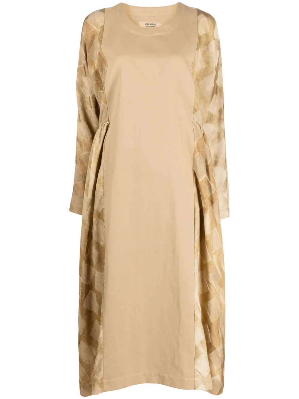 Платье миди с длинными рукавами и вставками Uma Wang, коричневый
Платье миди с длинными рукавами и вставками Uma Wang, коричневый