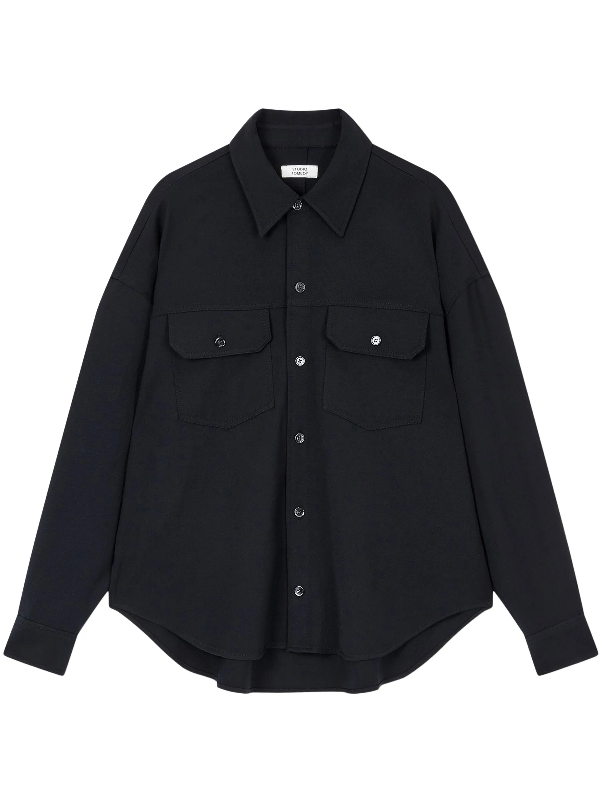 Шерстяная рубашка с карманами Studio Tomboy, черный
Шерстяная рубашка с карманами Studio Tomboy, черный