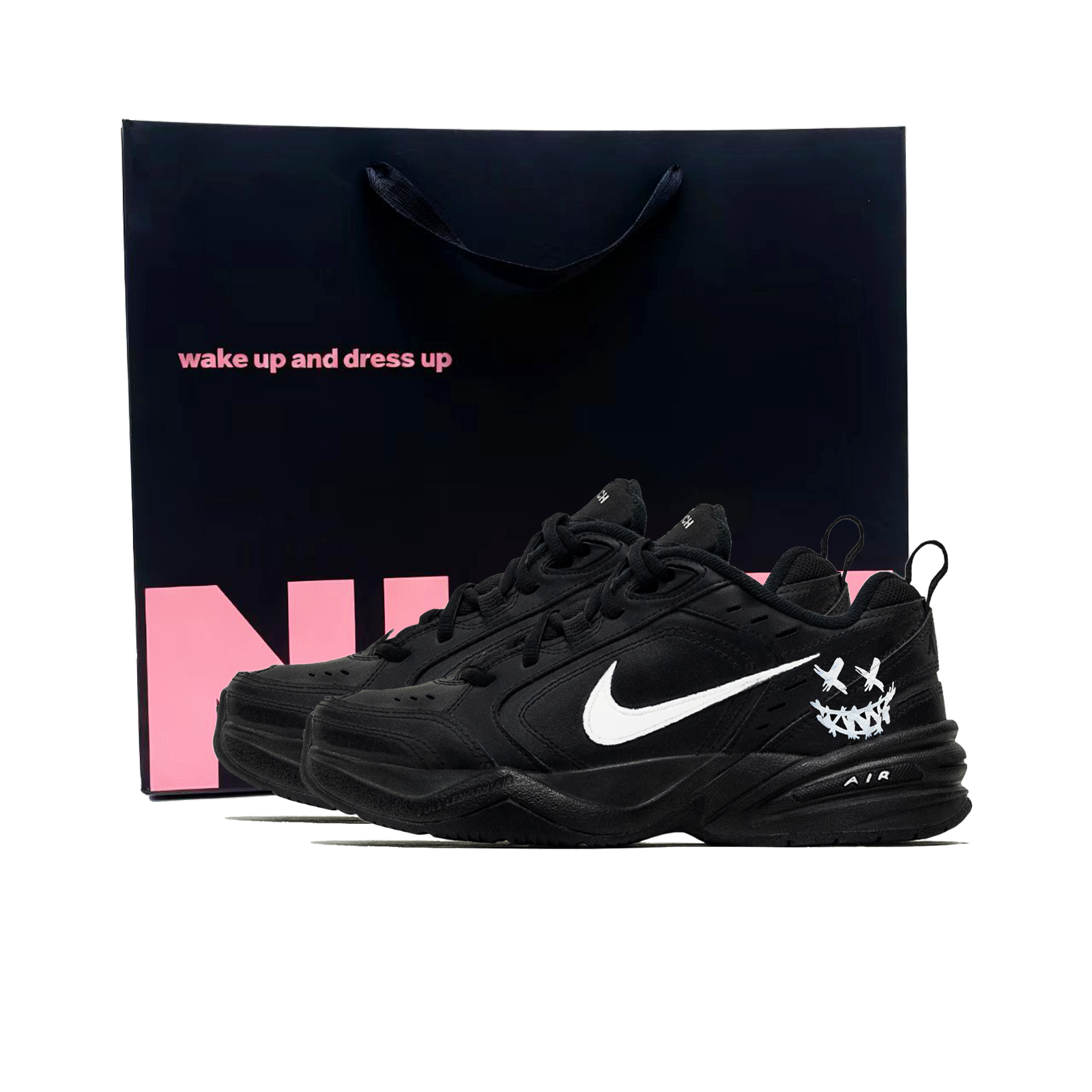Nike Кроссовки Air Monarch 4 Dark Alley Smiley Face Abrasion Resistant Low top Chunky Unisex Black White
Nike Кроссовки Air Monarch 4 Dark Alley Smiley Face Abrasion Resistant Low top Chunky Unisex Black White
