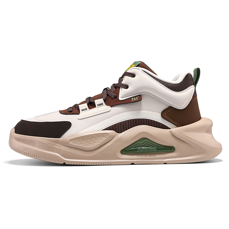 Джинченг Противоскользящие Высокие Кроссовки для Скейтбординга Мужские Бело-Коричневые 361°, Саго/Джава
Джинченг Противоскользящие Высокие Кроссовки для Скейтбординга Мужские Бело-Коричневые 361°, Саго/Джава