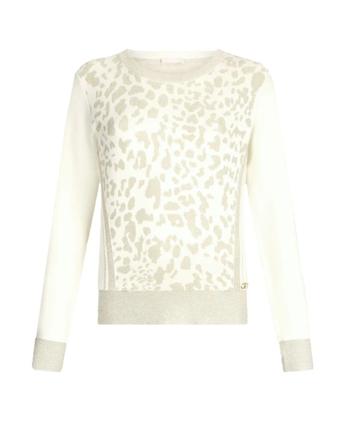 Пуловер с животным принтом, круглый вырез, длинные рукава. Liu Jo, белый
Пуловер с животным принтом, круглый вырез, длинные рукава. Liu Jo, белый