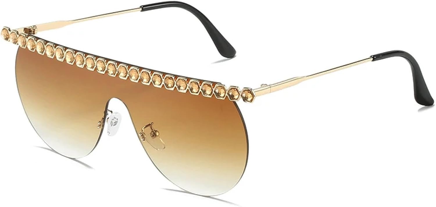 Роскошные цельные солнцезащитные очки без оправы с имитацией бриллиантов для женщин и мужчин, винтажные модные очки для путешествий и вождения, защита от УФ-излучения UV400 TKKTLLT, Gold Gradient Tea
Роскошные цельные солнцезащитные очки без оправы с имитацией бриллиантов для женщин и мужчин, винтажные модные очки для путешествий и вождения, защита от УФ-излучения UV400 TKKTLLT, Gold Gradient Tea