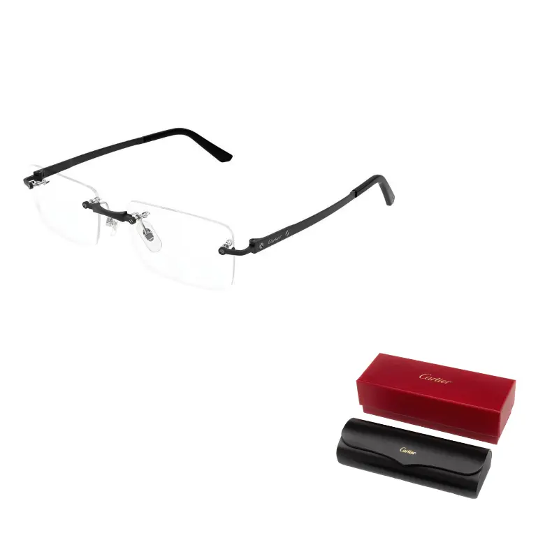 Прямоугольные безоправные очки Cartier, черный
Прямоугольные безоправные очки Cartier, черный