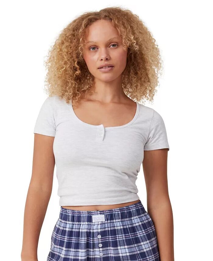 Женская футболка из джерси персикового цвета с надписью Henley COTTON ON, серый
Женская футболка из джерси персикового цвета с надписью Henley COTTON ON, серый