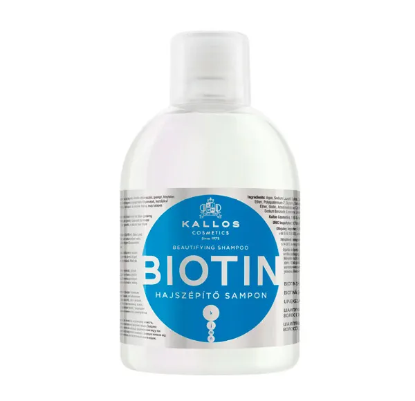 Питательный шампунь для волос Biotin Kallos, 1.000 ml
Питательный шампунь для волос Biotin Kallos, 1.000 ml