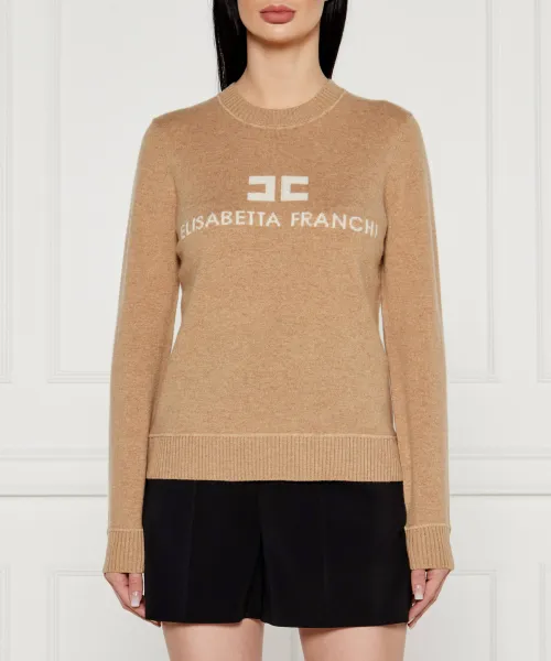 Шерстяной свитер Regular fit Elisabetta Franchi, бежевый
Шерстяной свитер Regular fit Elisabetta Franchi, бежевый