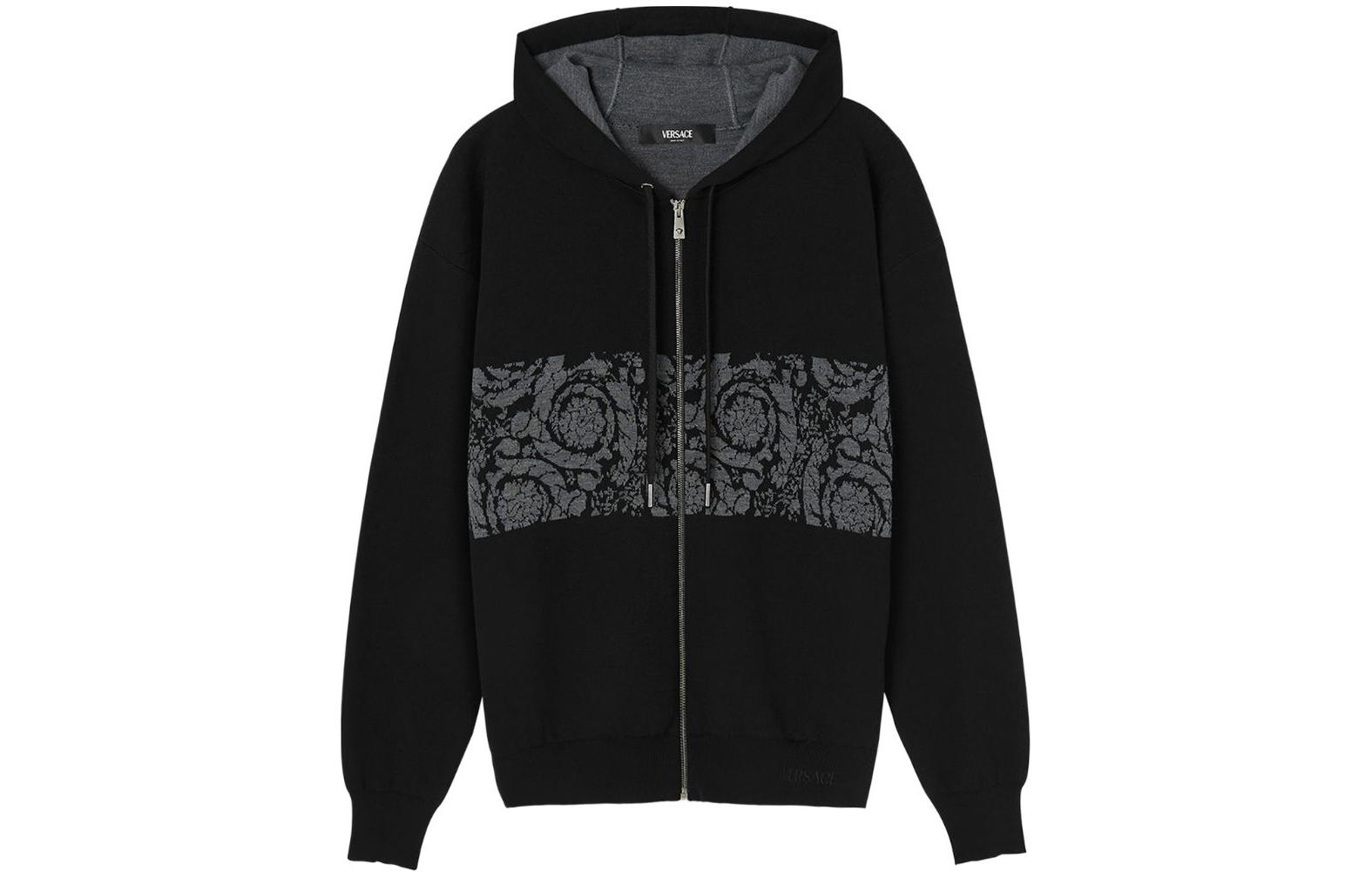 Барокко жаккардовая худи на молнии VERSACE, черная
Барокко жаккардовая худи на молнии VERSACE, черная