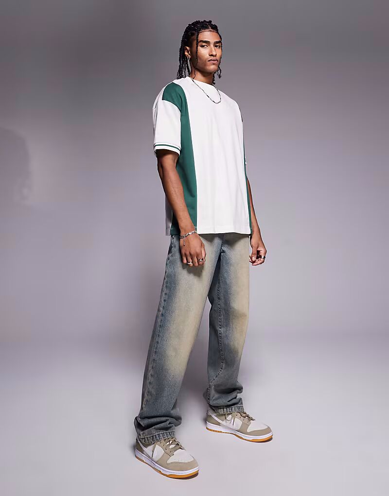 Футболка свободного кроя ASOS DESIGN в кремово-зеленом цвете с цветными блоками
Футболка свободного кроя ASOS DESIGN в кремово-зеленом цвете с цветными блоками