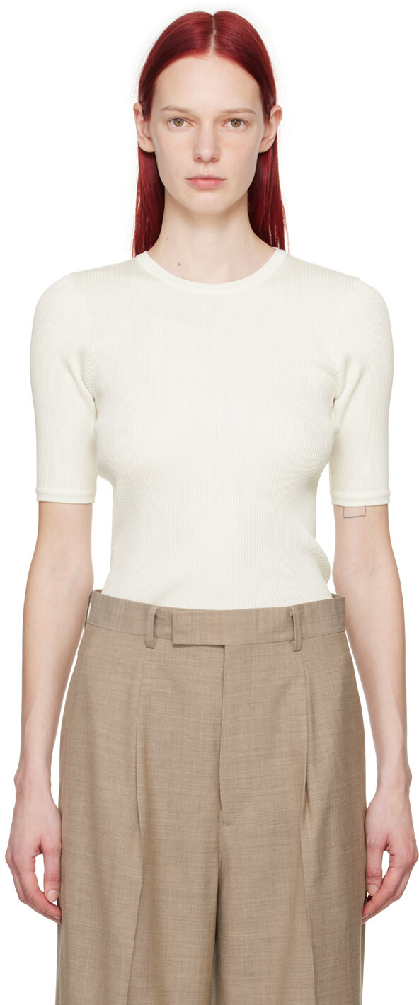 Футболка в рубчик AURALEE, белый
Футболка в рубчик AURALEE, белый