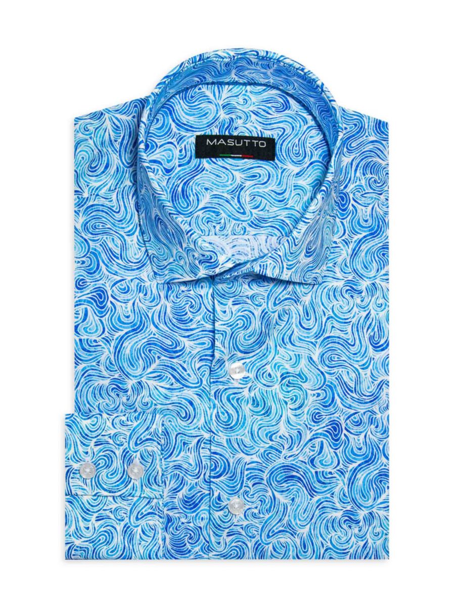 Рубашка классического кроя с абстрактным принтом Masutto, синий
Рубашка классического кроя с абстрактным принтом Masutto, синий