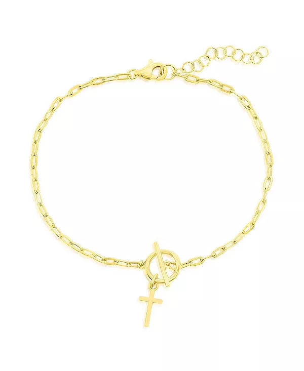 Браслет-Скрепка с подвеской-крестиком из стерлингового серебра Simona, gold
Браслет-Скрепка с подвеской-крестиком из стерлингового серебра Simona, gold