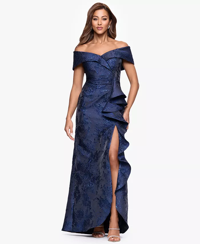 Женское жаккардовое платье с длинными рукавами и расклешенным лифом XSCAPE, синий
Женское жаккардовое платье с длинными рукавами и расклешенным лифом XSCAPE, синий