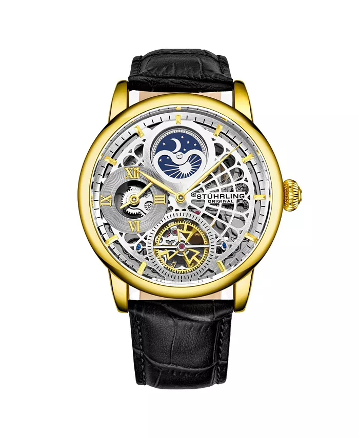 Мужские черные кожаные часы с ремешком 43 мм Stuhrling, черный
Мужские черные кожаные часы с ремешком 43 мм Stuhrling, черный