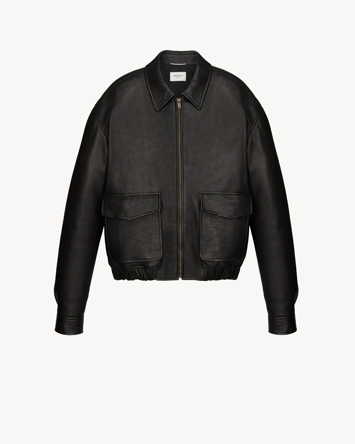 Короткая куртка из пузырчатой (фактурной) ягнячьей кожи Saint Laurent, черный
Короткая куртка из пузырчатой (фактурной) ягнячьей кожи Saint Laurent, черный