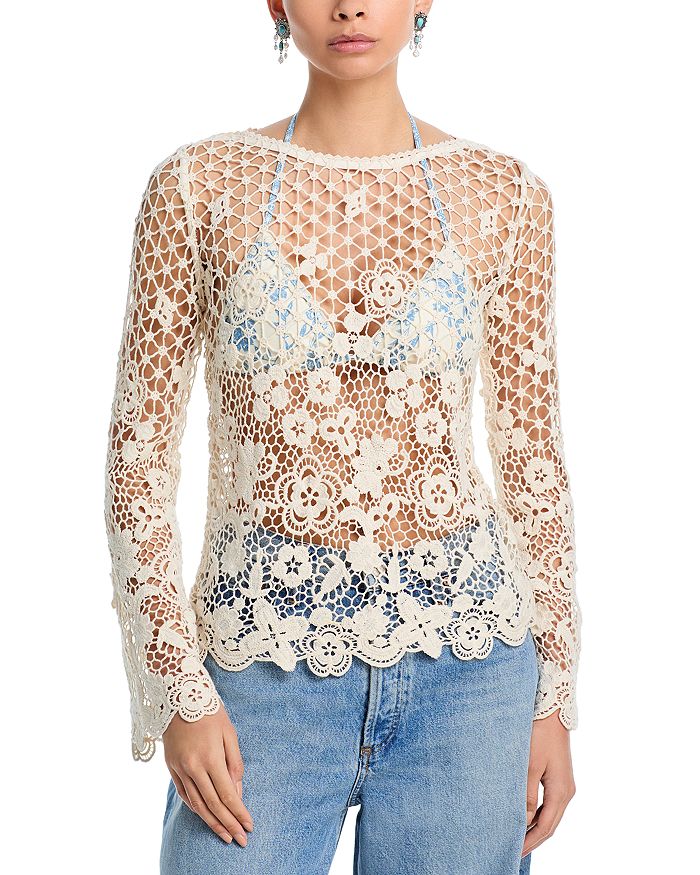 Вязаный топ с лодочкой и расклешенными рукавами - эксклюзив AQUA, коричневый/бежевый
Вязаный топ с лодочкой и расклешенными рукавами - эксклюзив AQUA, коричневый/бежевый