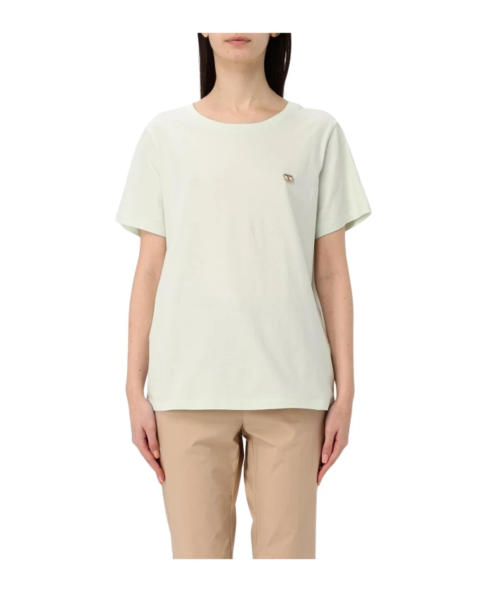 Черная женская футболка с круглым вырезом Twinset, зеленый
Черная женская футболка с круглым вырезом Twinset, зеленый