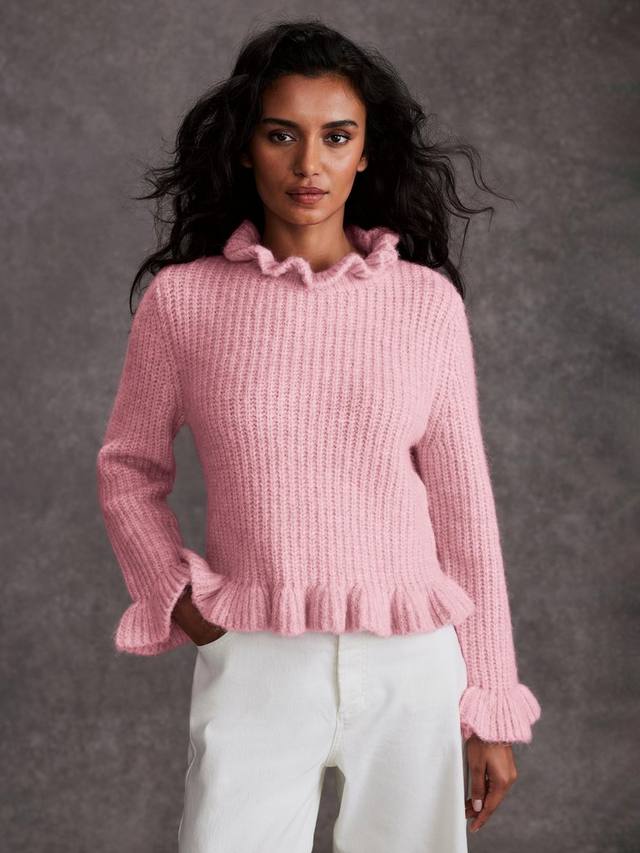 Джемпер из полушерстяной ткани с рюшами Mint Velvet, розовый
Джемпер из полушерстяной ткани с рюшами Mint Velvet, розовый