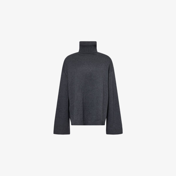 Свитер The Frankie Shop с высоким воротником из шерсти и хлопка, черный
Свитер The Frankie Shop с высоким воротником из шерсти и хлопка, черный