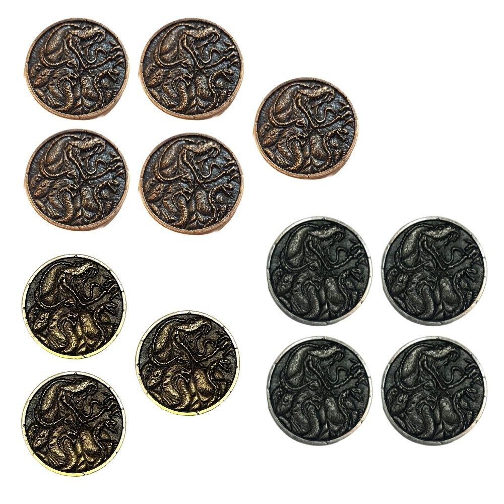 Набор из 12 металлических монет "Змееуст" RGFK
Набор из 12 металлических монет "Змееуст" RGFK