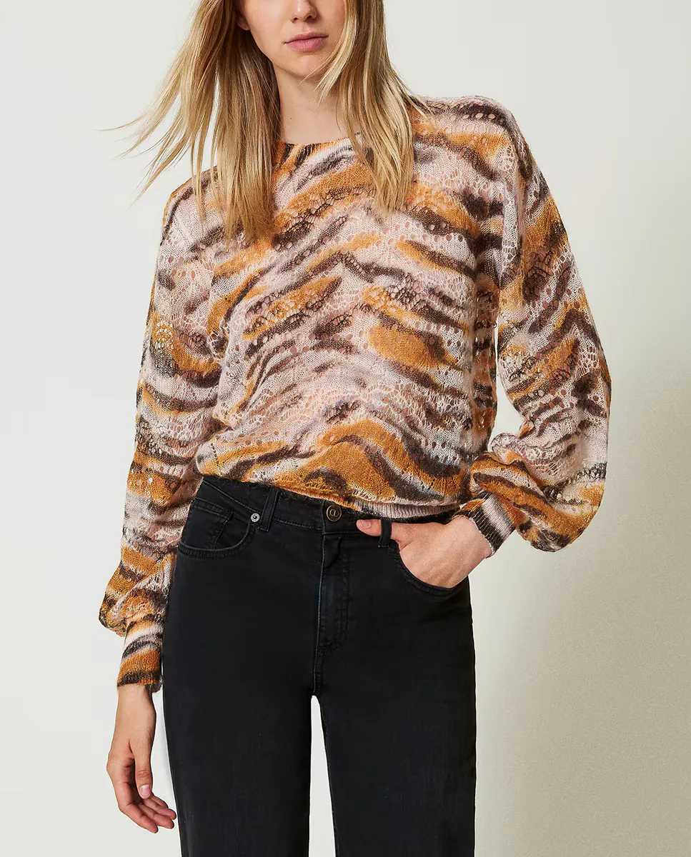 Женский свитер из шерсти и мохера Twinset, мультиколор
Женский свитер из шерсти и мохера Twinset, мультиколор