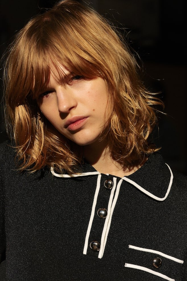 Вязаная рубашка с воротником H&M, черный
Вязаная рубашка с воротником H&M, черный