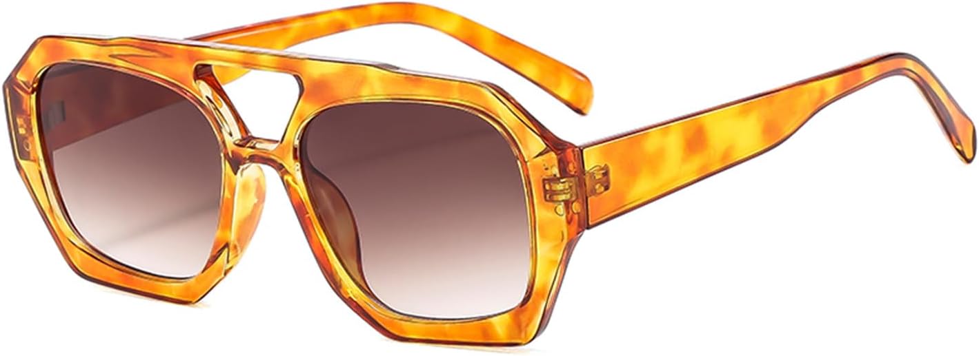 Солнцезащитные очки YAMEIZE 70-х годов с двойной перемычкой и шестиугольной формой - ретро-очки-пилот, квадратные геометрические очки для вождения, для женщин и мужчин, Yellow Leopard Brown
Солнцезащитные очки YAMEIZE 70-х годов с двойной перемычкой и шестиугольной формой - ретро-очки-пилот, квадратные геометрические очки для вождения, для женщин и мужчин, Yellow Leopard Brown