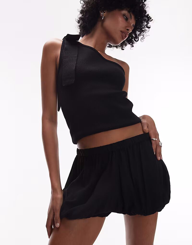 & Other Stories шорты-фонарики с завязками на талии, черного цвета 
& Other Stories шорты-фонарики с завязками на талии, черного цвета