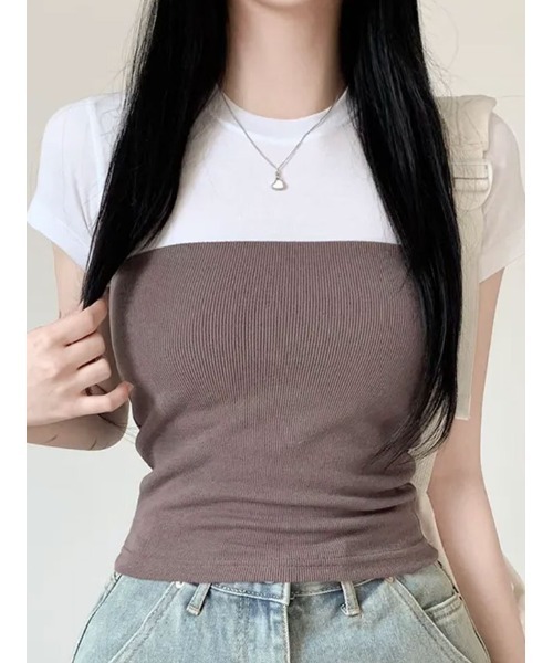 Футболка с короткими рукавами и V-образным вырезом NANAHACHI, коричневая
Футболка с короткими рукавами и V-образным вырезом NANAHACHI, коричневая