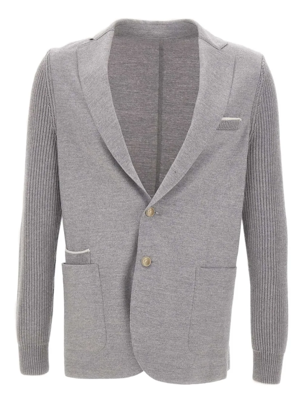 Пиджак с накладками на локтях из ребристой ткани Eleventy, серый
Пиджак с накладками на локтях из ребристой ткани Eleventy, серый