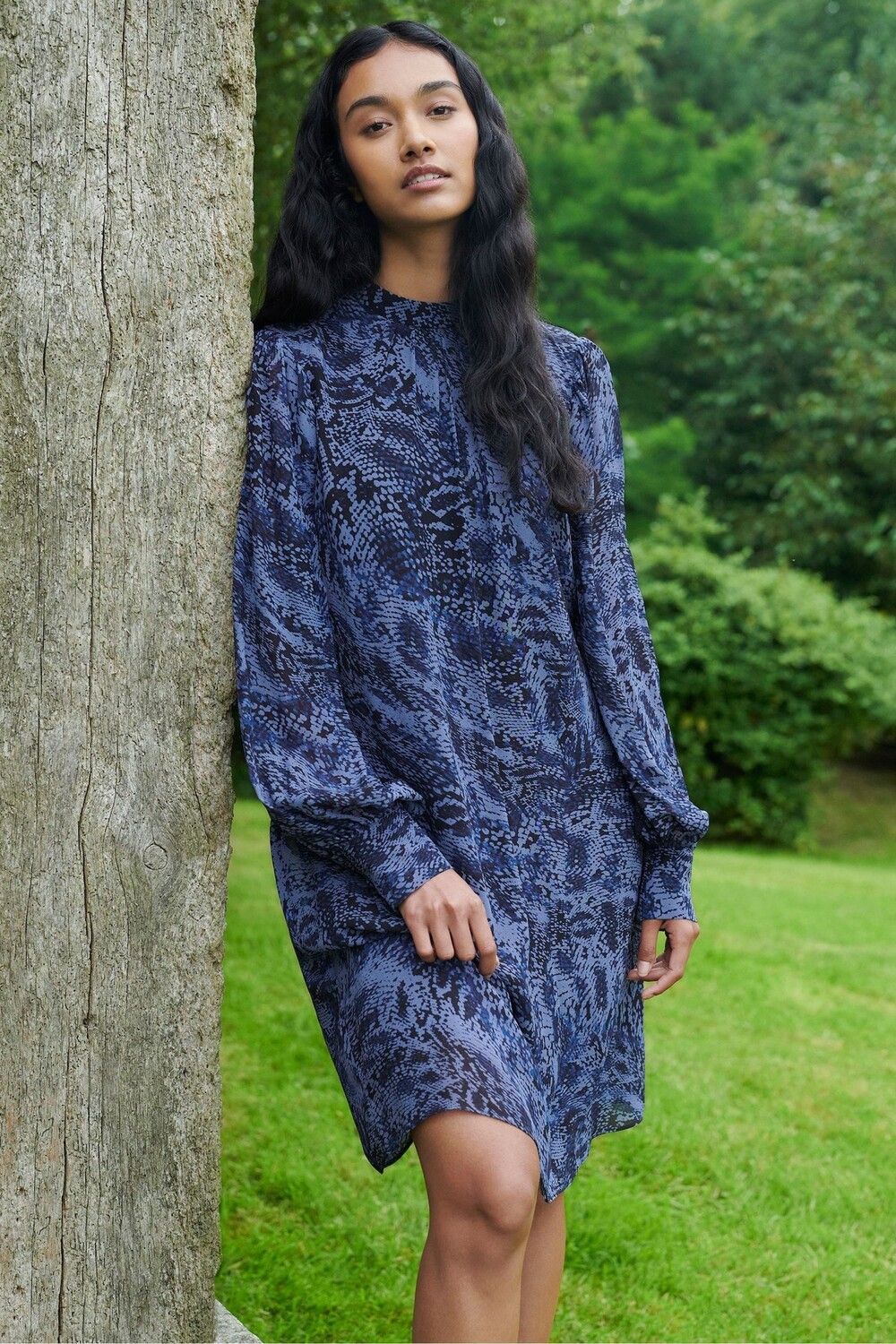 Платье с принтом под змею и высоким воротом Ro&Zo, синий
Платье с принтом под змею и высоким воротом Ro&Zo, синий