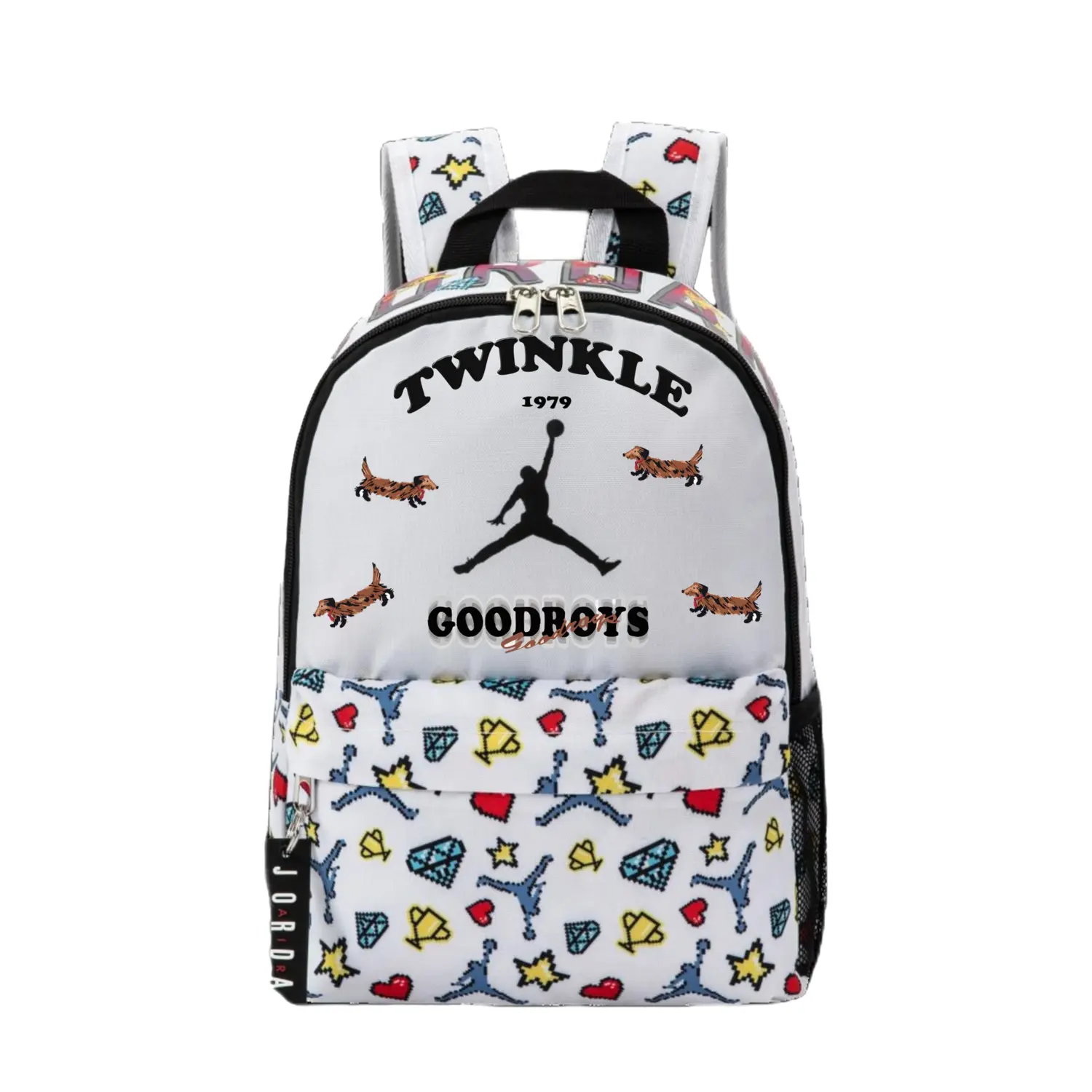 Jordan Полиэстеровый рюкзак унисекс белый, Dachshund
Jordan Полиэстеровый рюкзак унисекс белый, Dachshund
