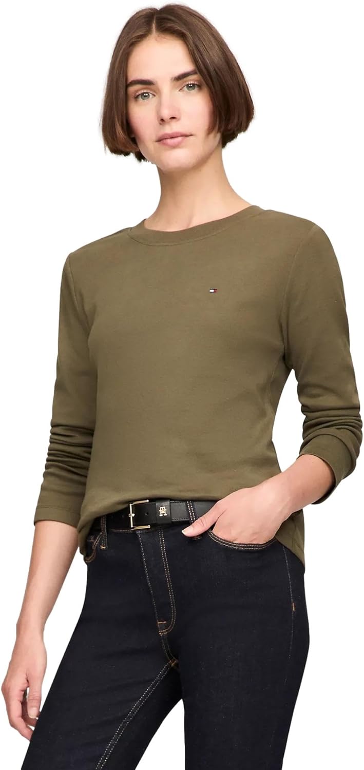 Женский лонгслив с узором пейсли от Tommy Hilfiger, Army Green.
Женский лонгслив с узором пейсли от Tommy Hilfiger, Army Green.