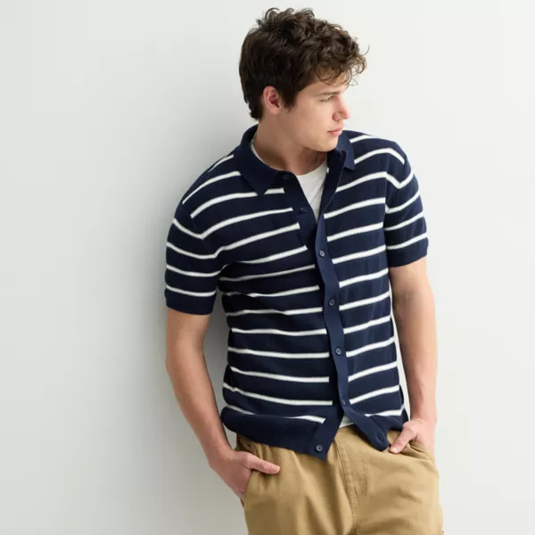 Мужская полосатая рубашка в рубчик с короткими рукавами и застежкой на пуговицы Retrofit, цвет navy blazer
Мужская полосатая рубашка в рубчик с короткими рукавами и застежкой на пуговицы Retrofit, цвет navy blazer