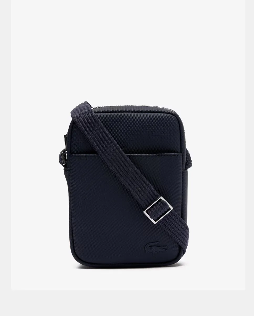 Темно-синяя вертикальная сумка через плечо с внутренними карманами Lacoste 
Темно-синяя вертикальная сумка через плечо с внутренними карманами Lacoste