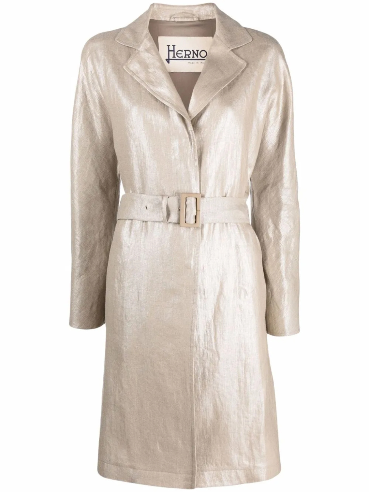 Однобортное пальто с поясом Herno, нейтральный
Однобортное пальто с поясом Herno, нейтральный