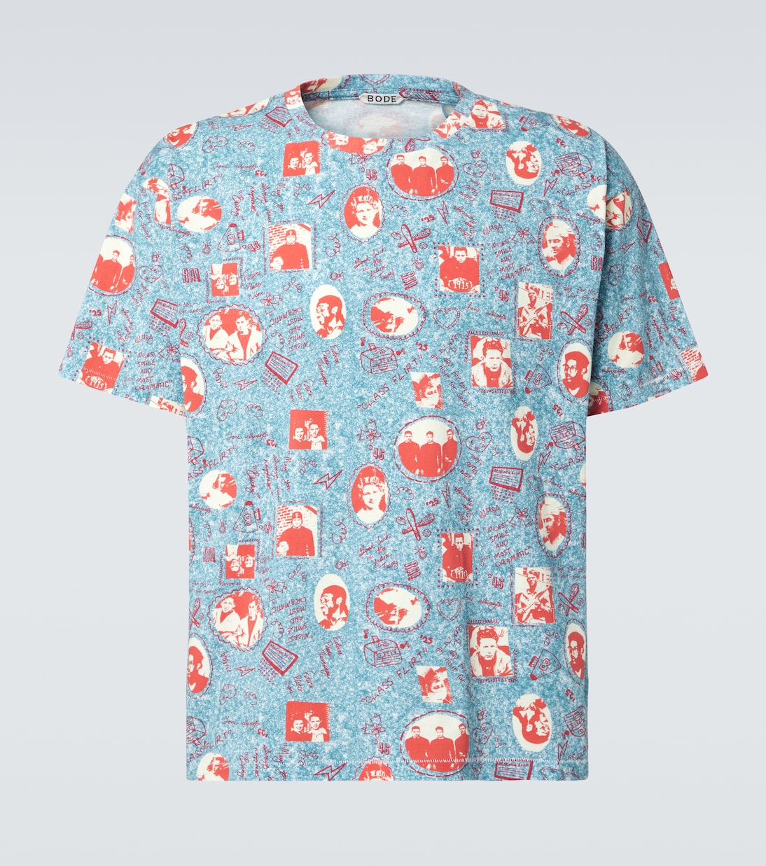 Футболка Boxy из хлопка Yearbook Bode, Blue Multi 
Футболка Boxy из хлопка Yearbook Bode, Blue Multi